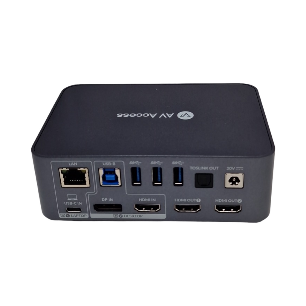Docking Station KVM Switch Dual Monitor USB-C-Ladung Vollaluminium 4K für Laptop und Desktop für 2 PCs mit Ethernet EDID