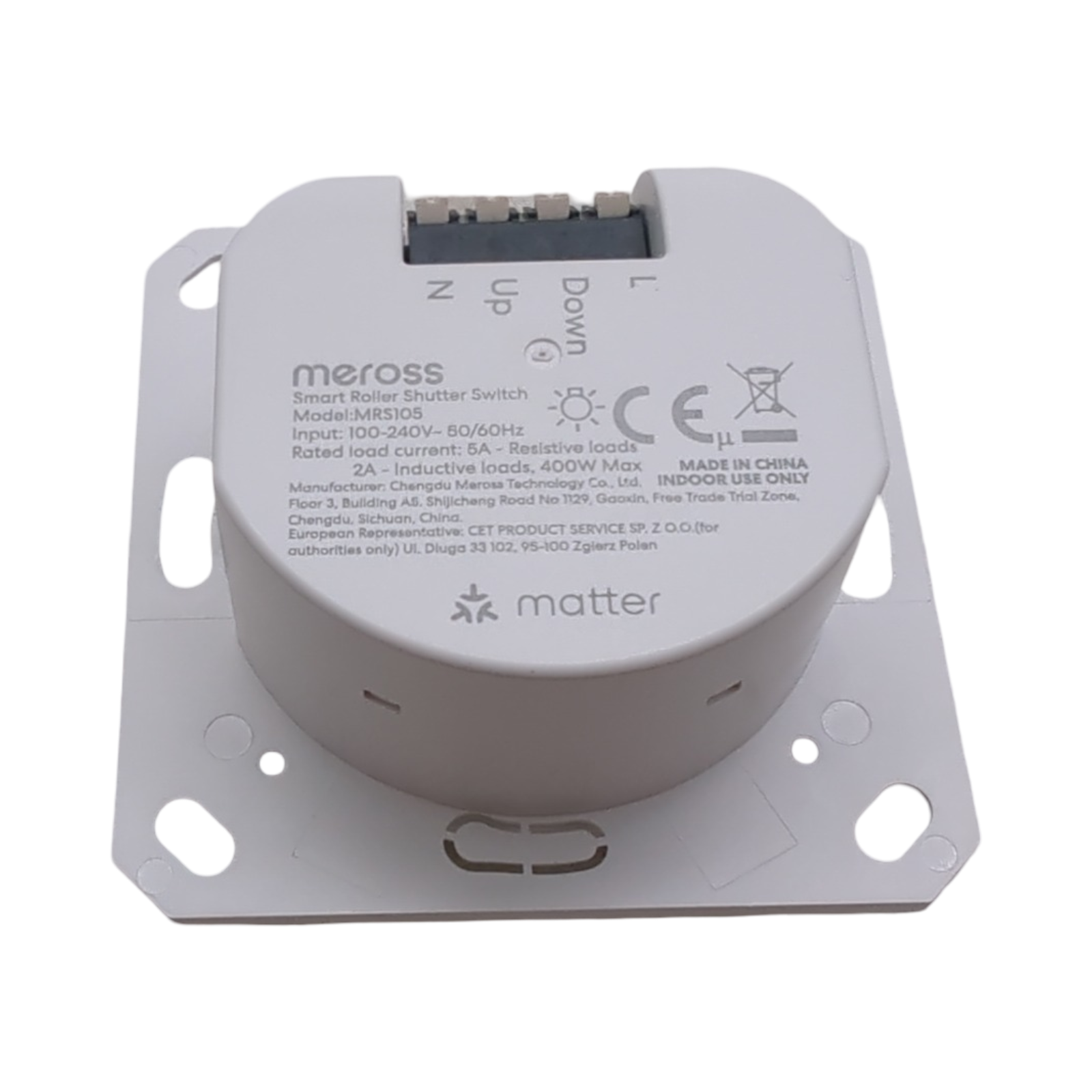 Meross Matter Smart Rollladenschalter WLAN 55x55mm HomeKit Alexa