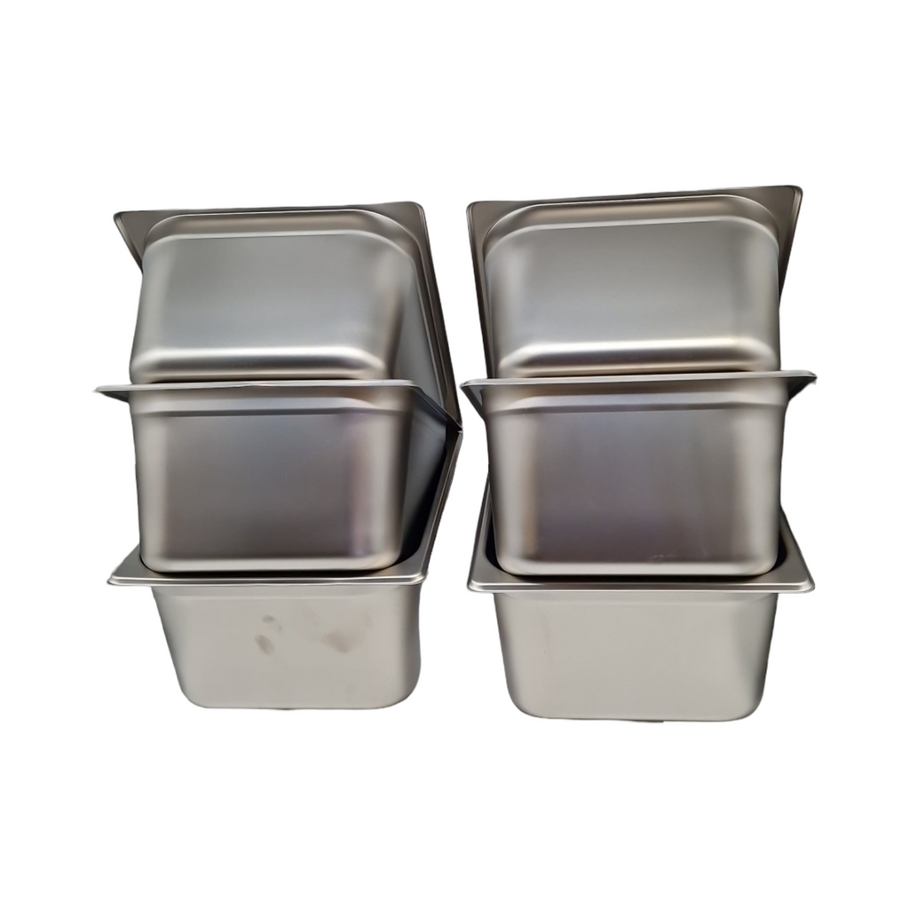 VEVOR GN 1/2 Gastronormbehälter Set 6 Stück Edelstahl 0,8 mm 14,8 cm tief für Bain-marie Öfen
