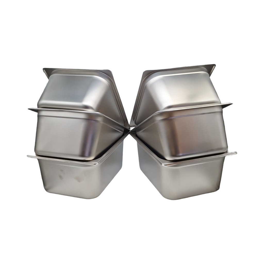VEVOR GN 1/2 Gastronormbehälter Set 6 Stück Edelstahl 0,8 mm 14,8 cm tief für Bain-marie Öfen