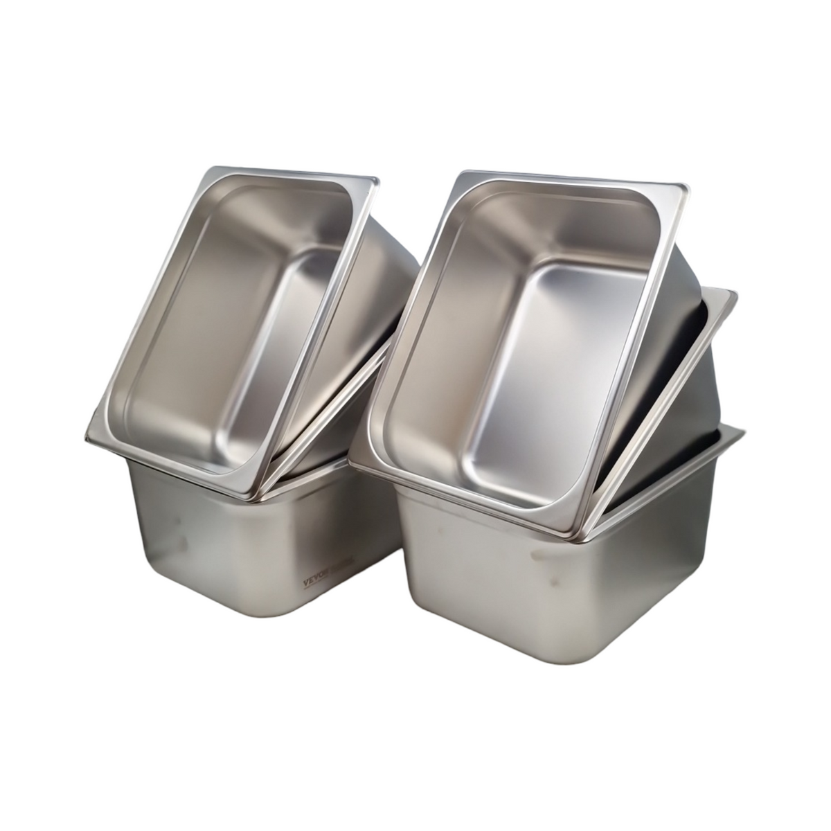 VEVOR GN 1/2 Gastronormbehälter Set 6 Stück Edelstahl 0,8 mm 14,8 cm tief für Bain-marie Öfen