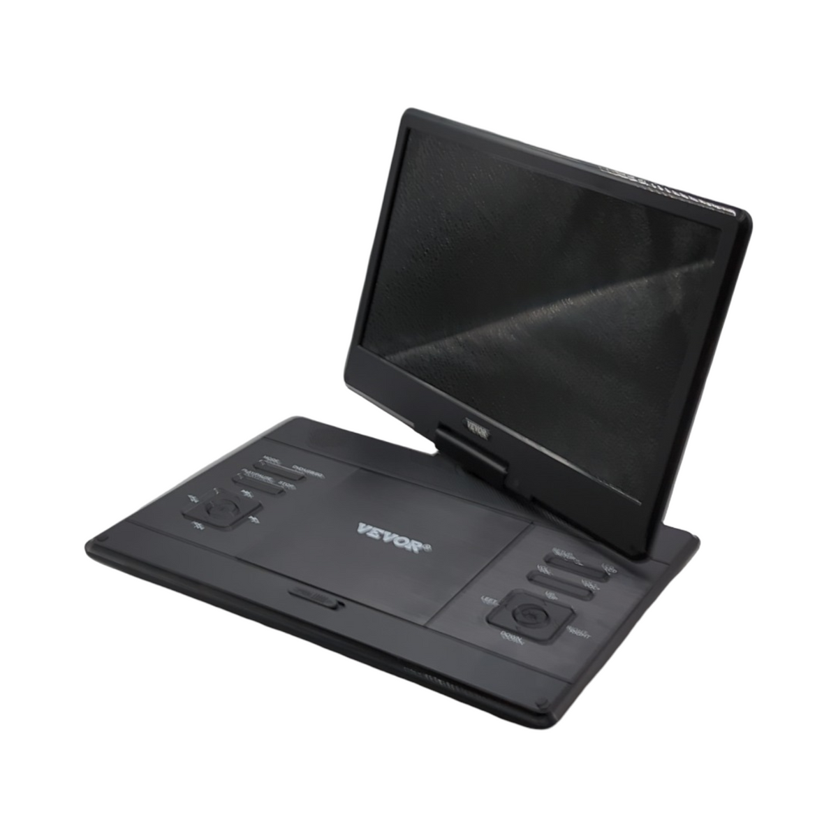 VEVOR Portabler DVD-Player HD-Display 358 mm drehbar mit Autoladegerät integrierter Akku 4,5-5 h zwei Lautsprecher s