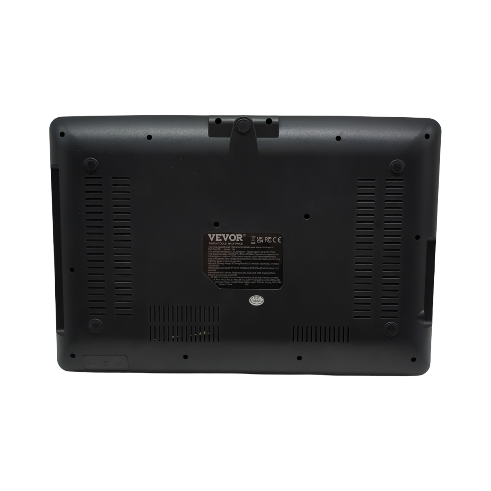 VEVOR Portabler DVD-Player HD-Display 358 mm drehbar mit Autoladegerät integrierter Akku 4,5-5 h zwei Lautsprecher s