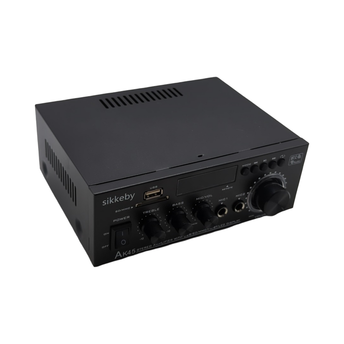AK45 Mini HiFi Verstärker Stereo Empfänger mit Bluetooth 2.0 Kanal 40W x 2 USB SD FM Karaoke Mikrofon