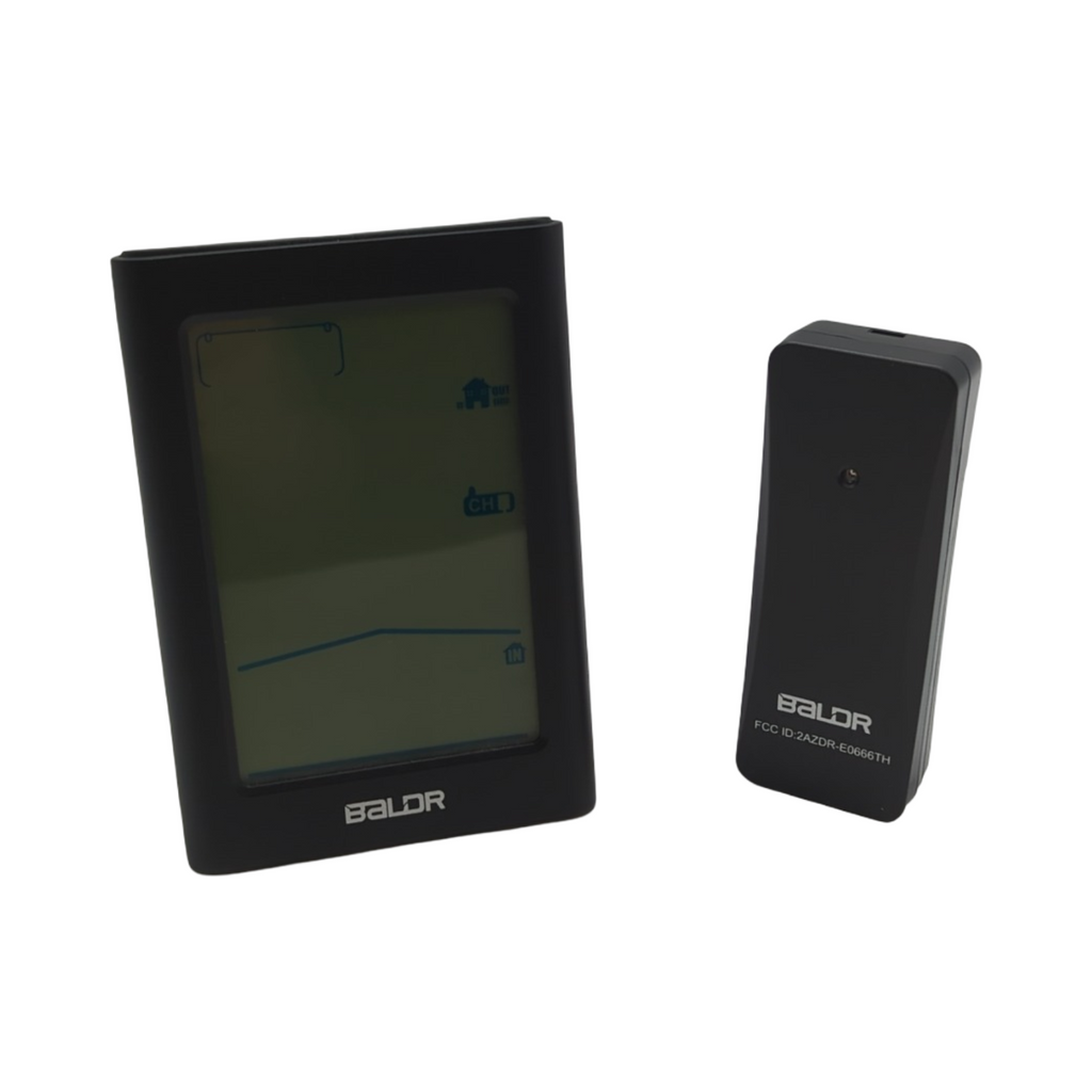 Baldr Wetterstation Funk Außensensor Thermometer Hygrometer Schwarz