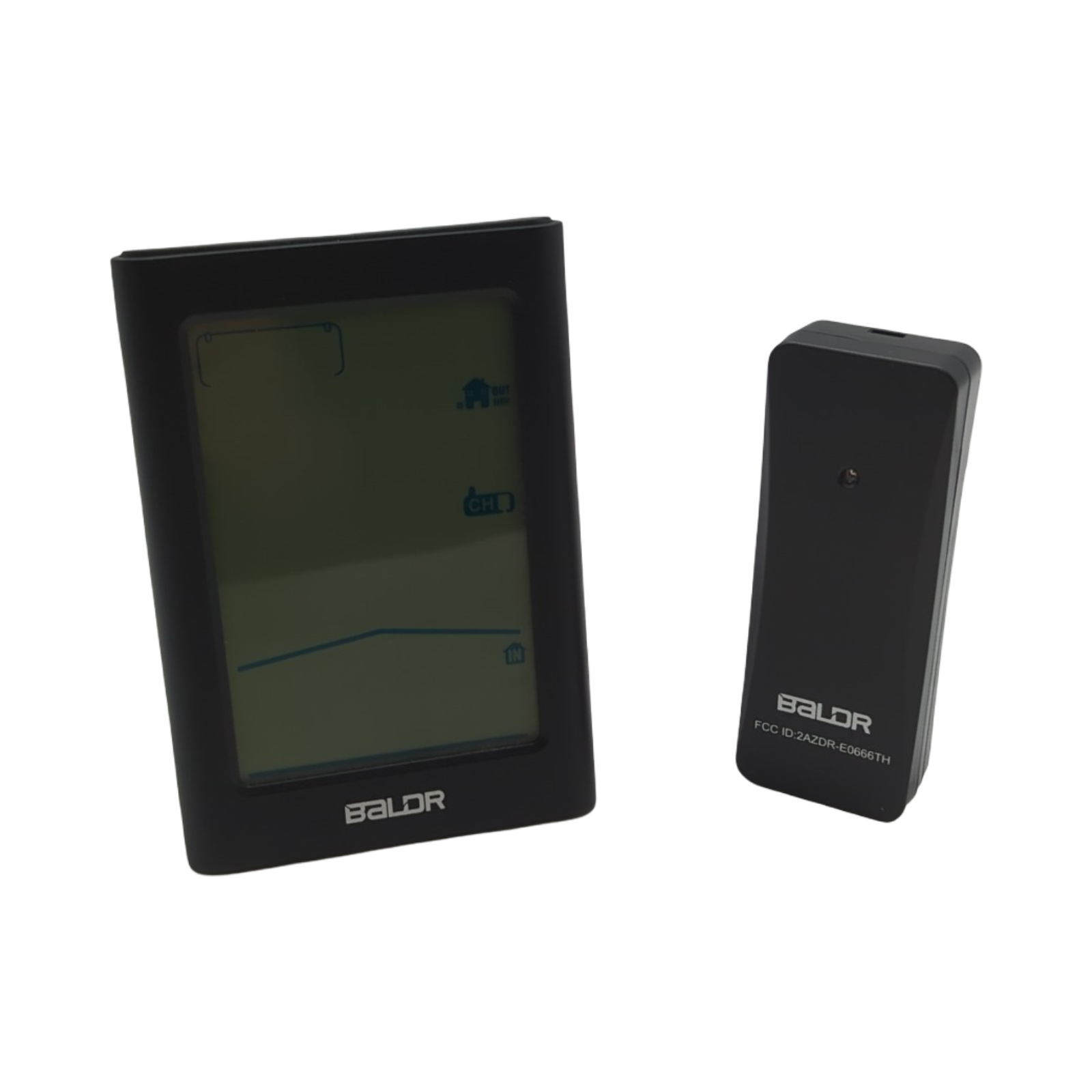 Baldr Wetterstation Funk Außensensor Thermometer Hygrometer Schwarz