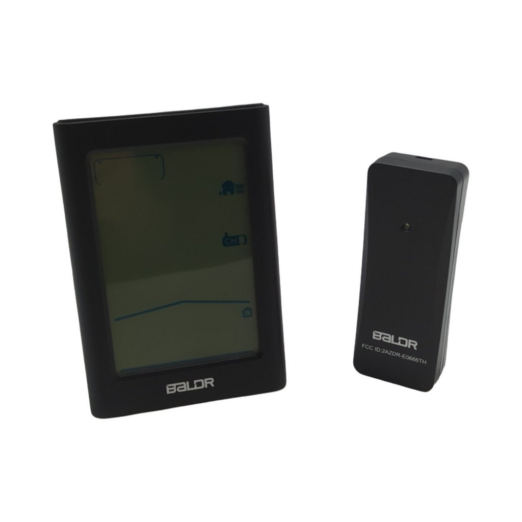 Baldr Wetterstation Funk Außensensor Thermometer Hygrometer Schwarz