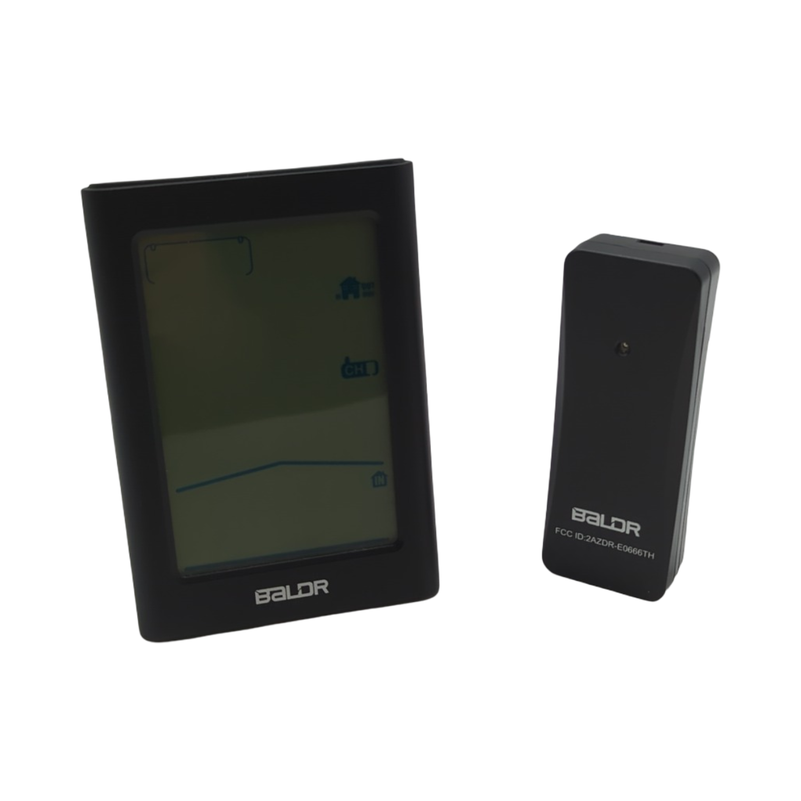 Baldr Wetterstation Funk Außensensor Thermometer Hygrometer Schwarz