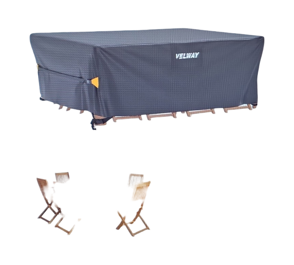 Velway Abdeckung Gartentisch wasserdicht mit Belüftung 200x160x71cm
