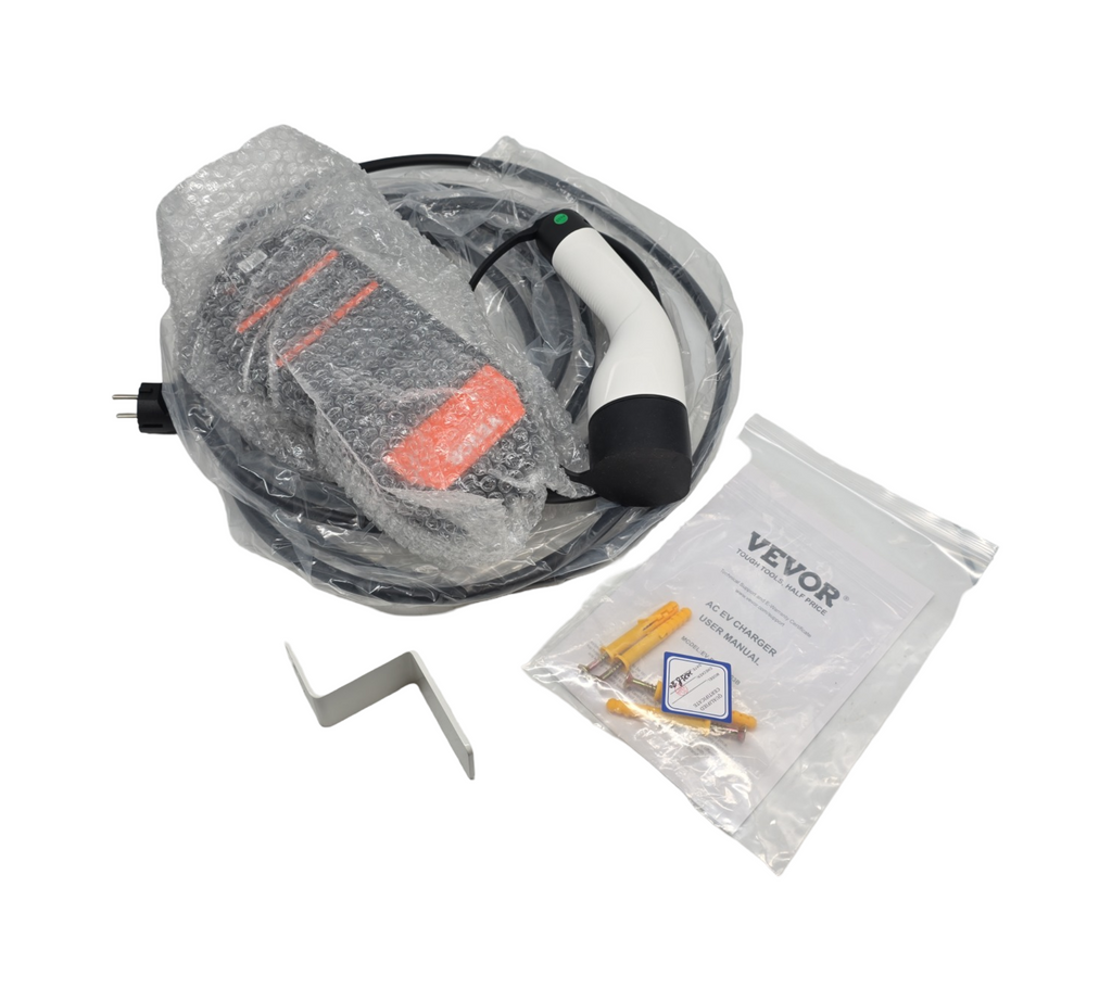 VEVOR EV-Ladegerät tragbar LCD-Display 3,68kW Typ 2 IEC62196 CEE 7/7 Stecker 16A 1-phasig
