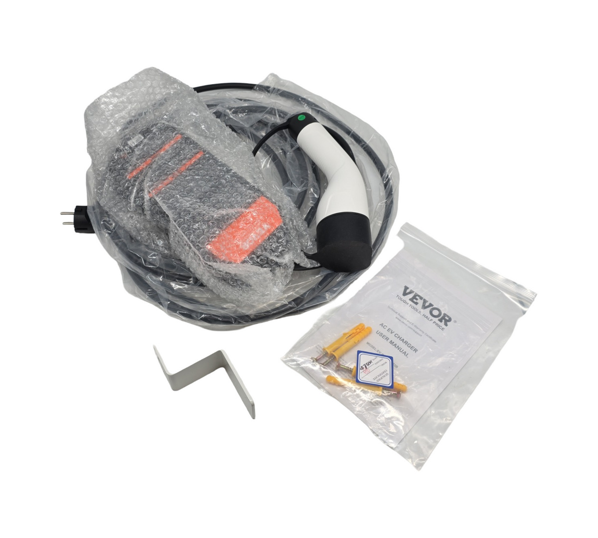VEVOR EV-Ladegerät tragbar LCD-Display 3,68kW Typ 2 IEC62196 CEE 7/7 Stecker 16A 1-phasig