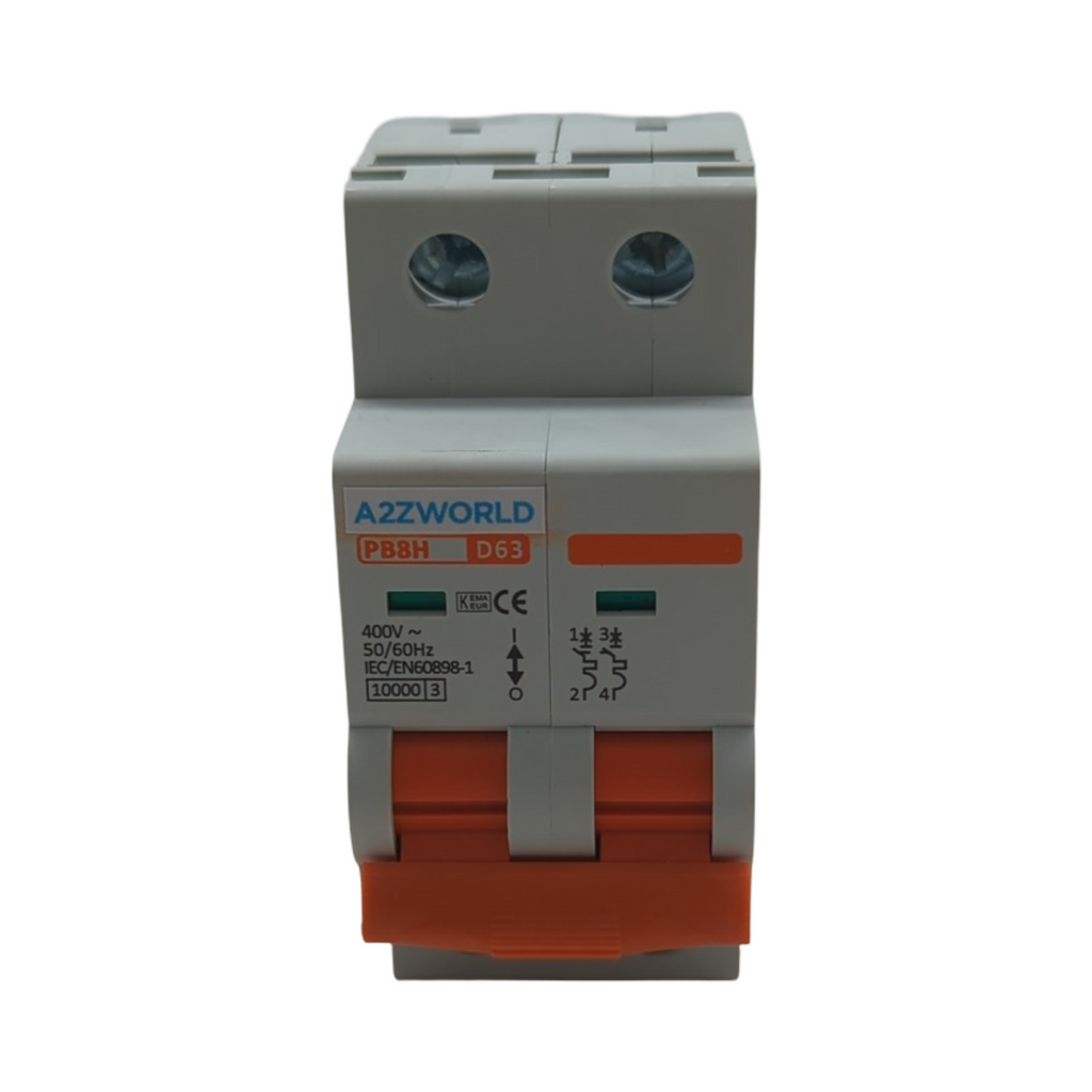 MCB 63A Leitungsschutzschalter 2-polig D-Charakteristik 10KA 220V 2 DIN-Module