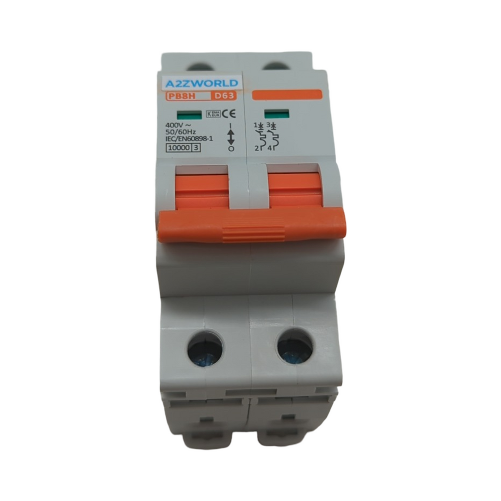 MCB 63A Leitungsschutzschalter 2-polig D-Charakteristik 10KA 220V 2 DIN-Module