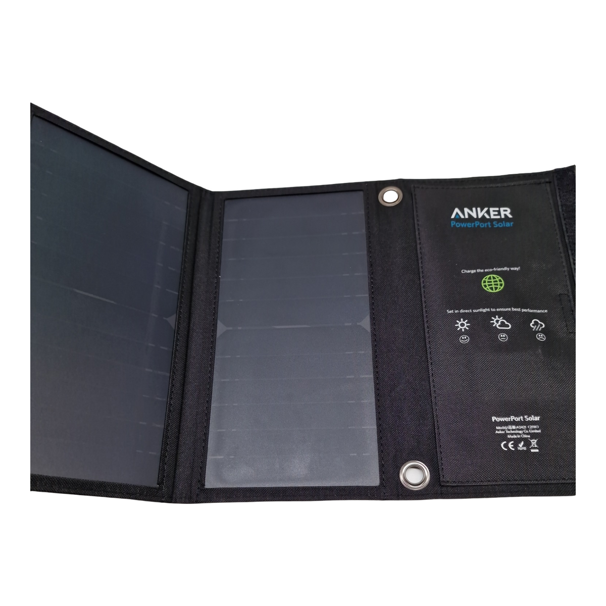 Anker PowerPort Solar 21W Solarladegerät Dual USB kompatibel mit iPhone iPad Galaxy LG Nexus HTC