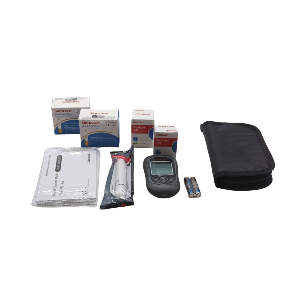 Sinocare Glukometer Blutzuckermessgerät automatische Codierung für Kinder und Erwachsene Messbereich 20-600 mg/dl
