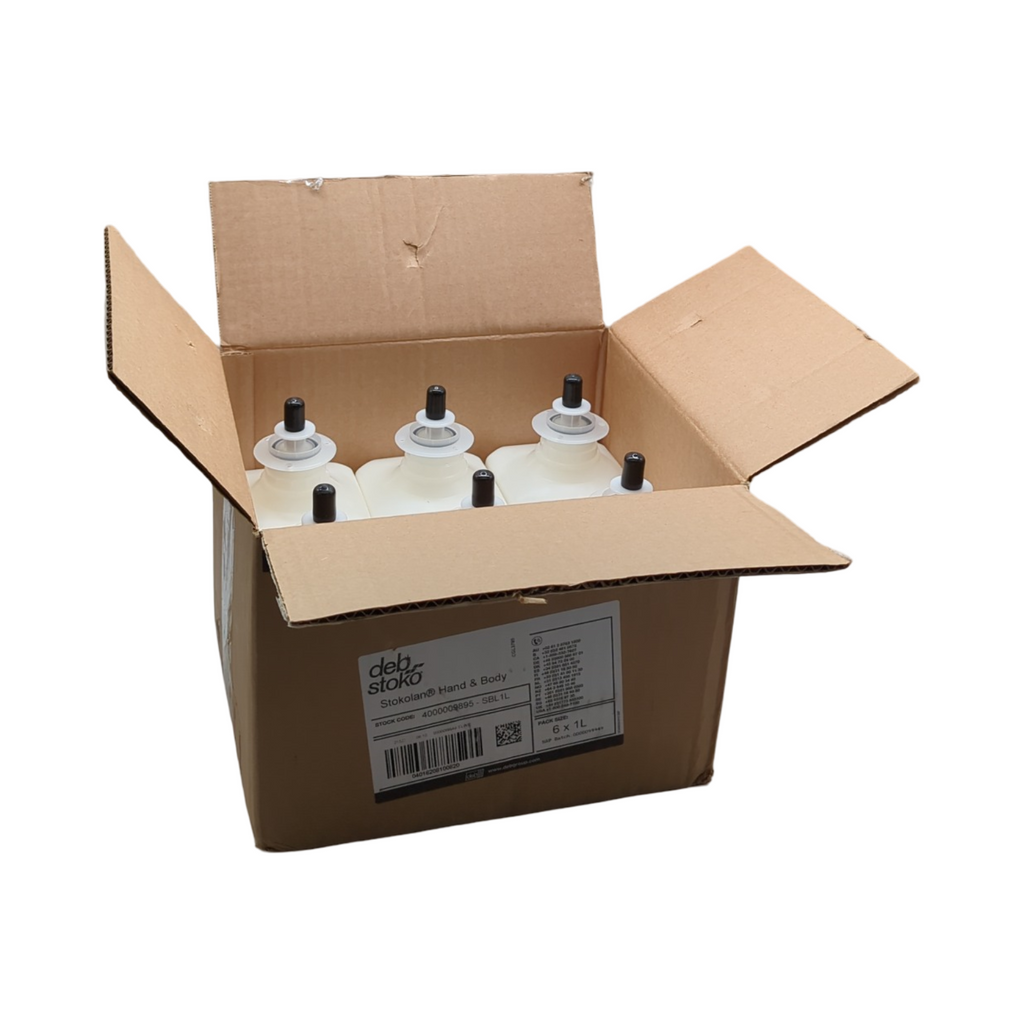 Stokolan Hand & Body Lotion 1 Liter Patronen 6er Box