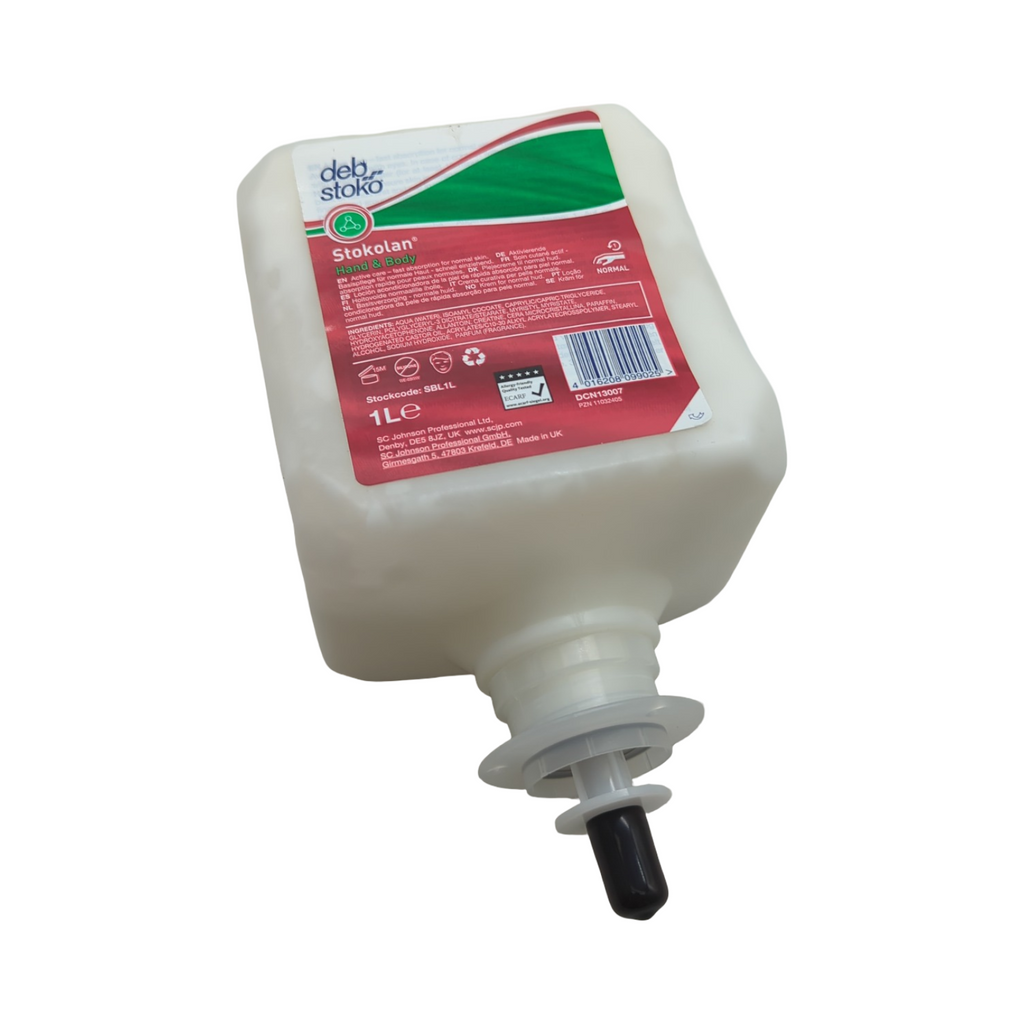 Stokolan Hand & Body Lotion 1 Liter Patronen 6er Box