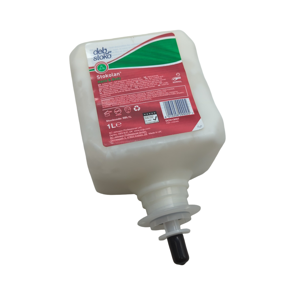 Stokolan Hand & Body Lotion 1 Liter Patronen 6er Box