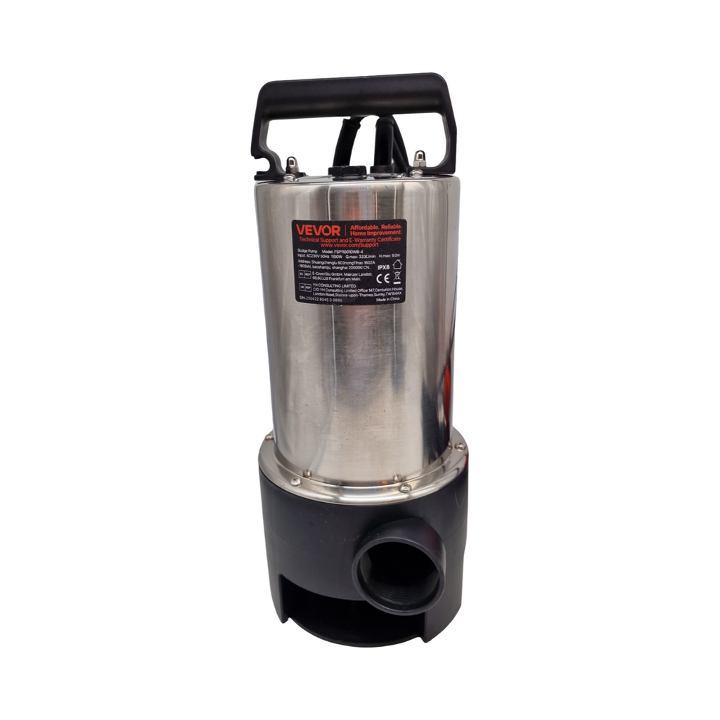 VEVOR Tauchpumpe 1100W Schmutzwasserpumpe Gartenpumpe 230V Durchfluss 333,3L/min IPX8 Auslass zuschneidbar W...