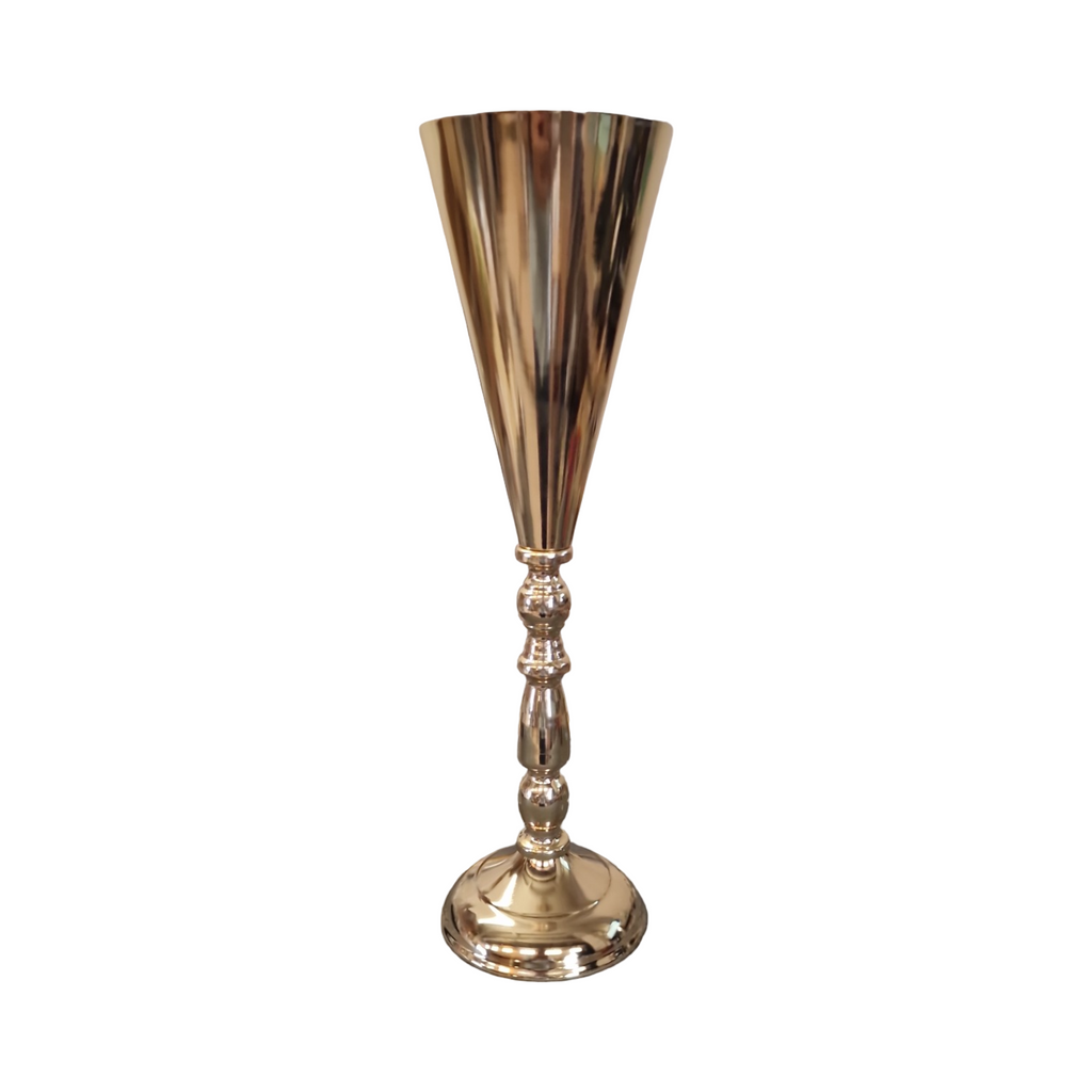 VEVOR Blumenvase Set 10 Stück Metall Trompetenform goldfarben für Hochzeit Tischdeko Ju... 43 cm hoch