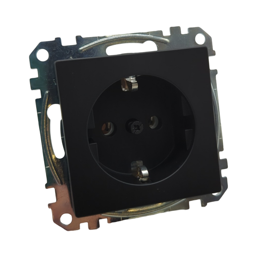 Schneider Electric Merten Schuko-Steckdose Steckklemmen schwarz matt System M