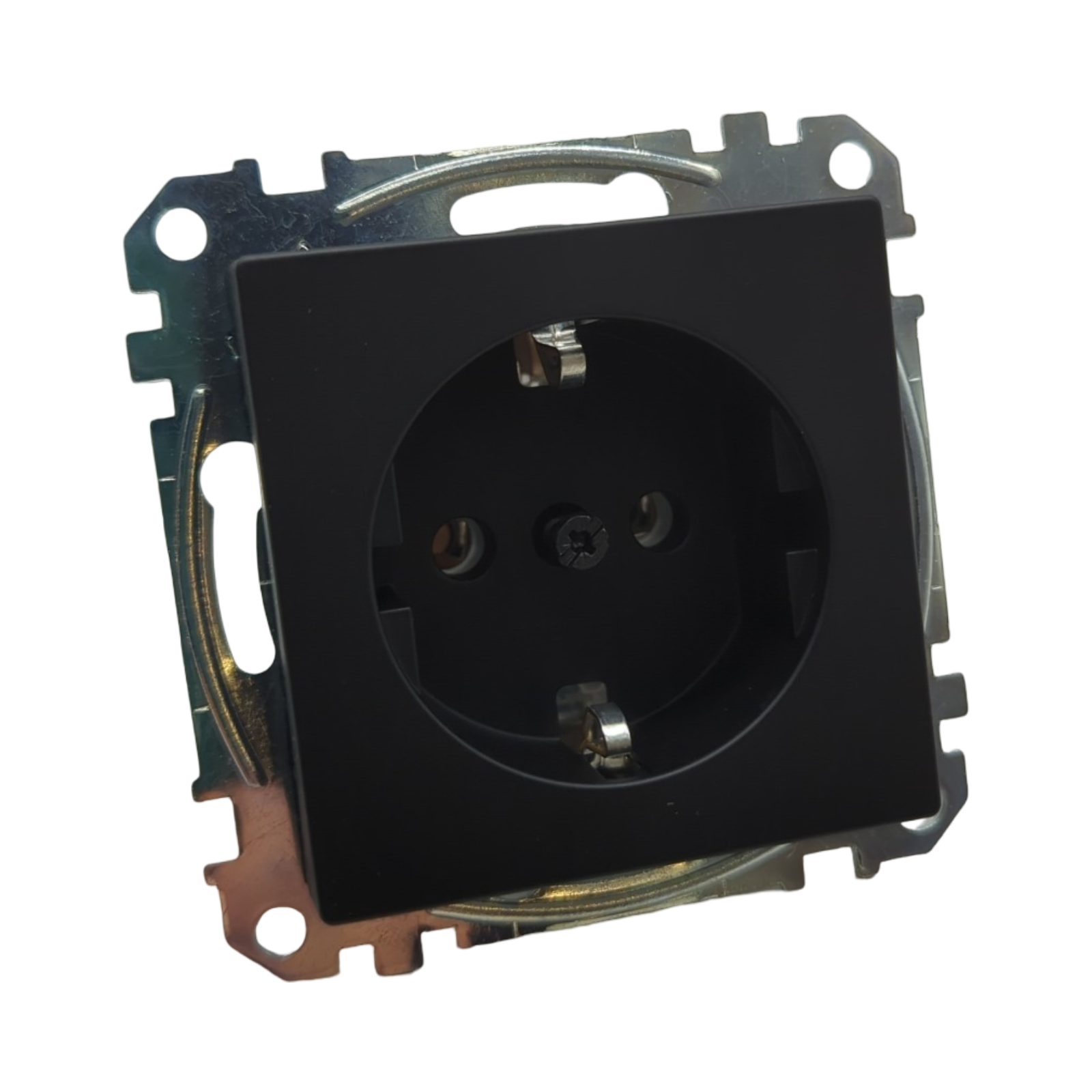 Schneider Electric Merten Schuko-Steckdose Steckklemmen schwarz matt System M