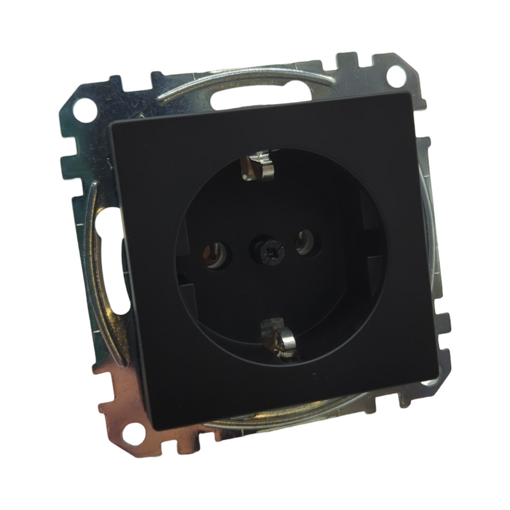 Schneider Electric Merten Schuko-Steckdose Steckklemmen schwarz matt System M