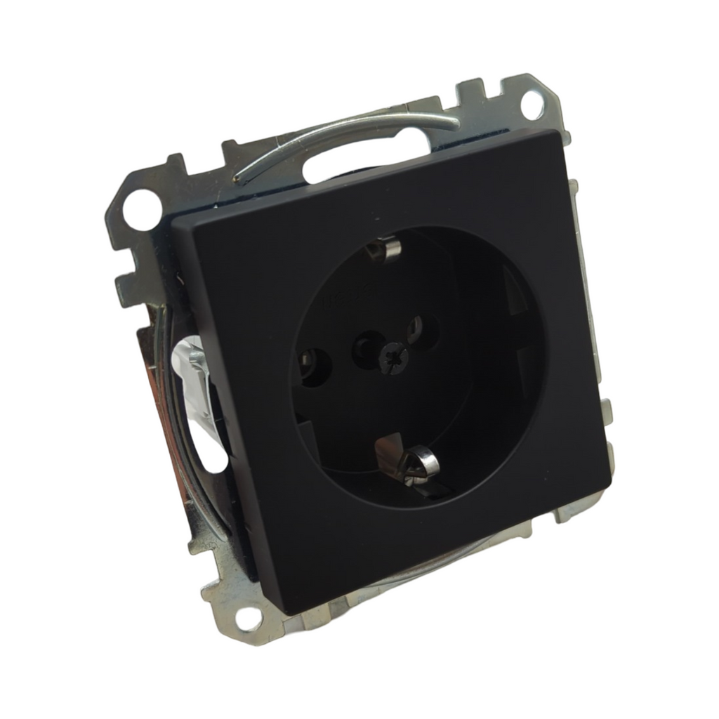 Schneider Electric Merten Schuko-Steckdose Steckklemmen schwarz matt System M