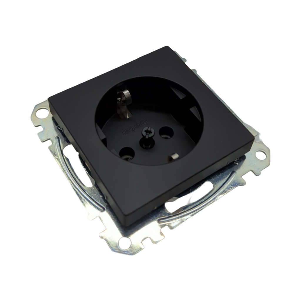 Schneider Electric Merten Schuko-Steckdose Steckklemmen schwarz matt System M