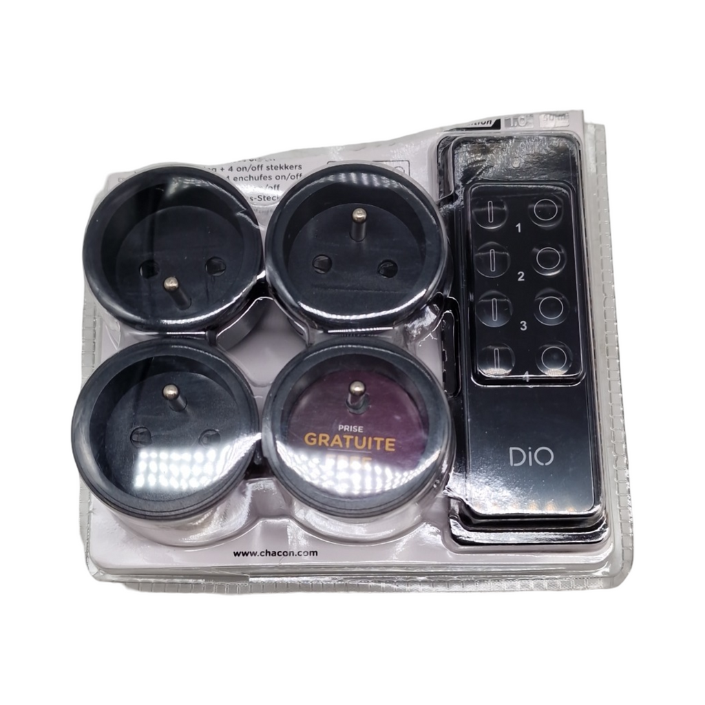 DiO 1.0 Connected Home Set Funksteckdosen Set 8 Stück mit 2 4-Kanal Fernbedienungen