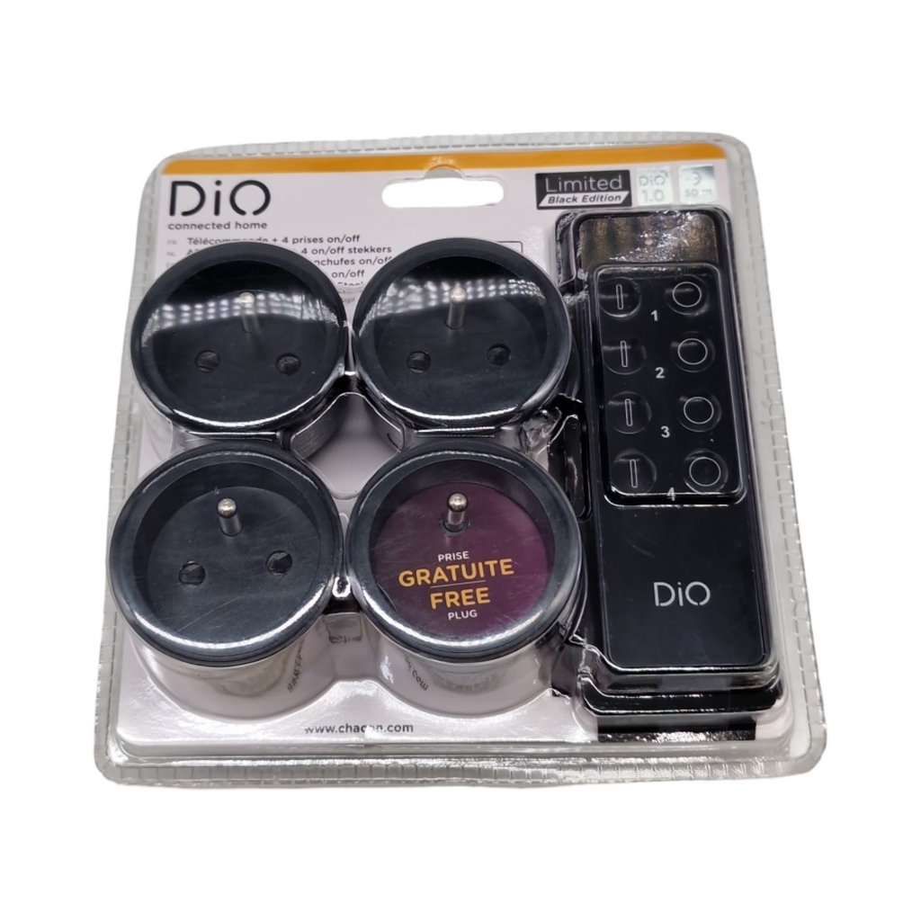 DiO 1.0 Connected Home Set Funksteckdosen Set 8 Stück mit 2 4-Kanal Fernbedienungen