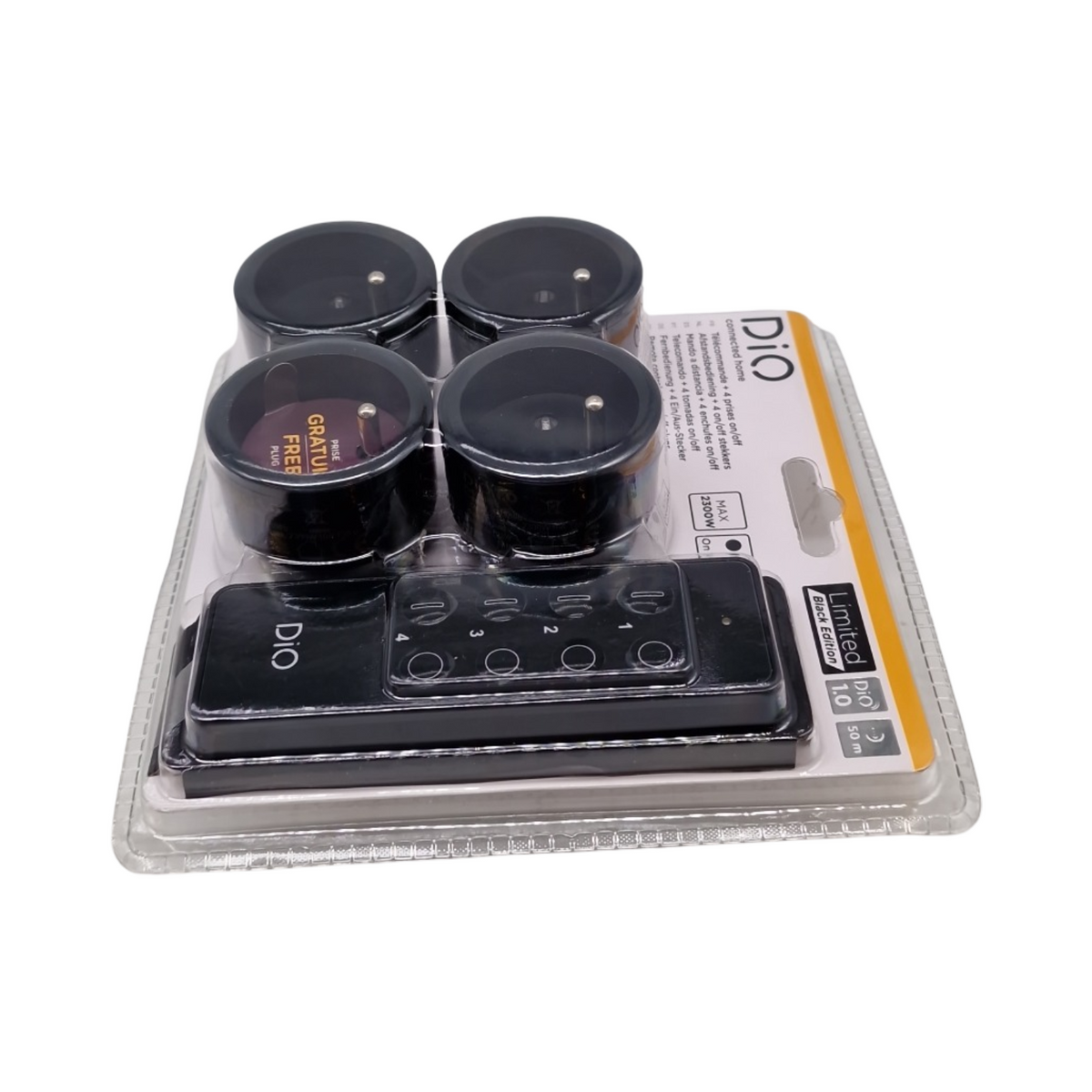 DiO 1.0 Connected Home Set Funksteckdosen Set 8 Stück mit 2 4-Kanal Fernbedienungen