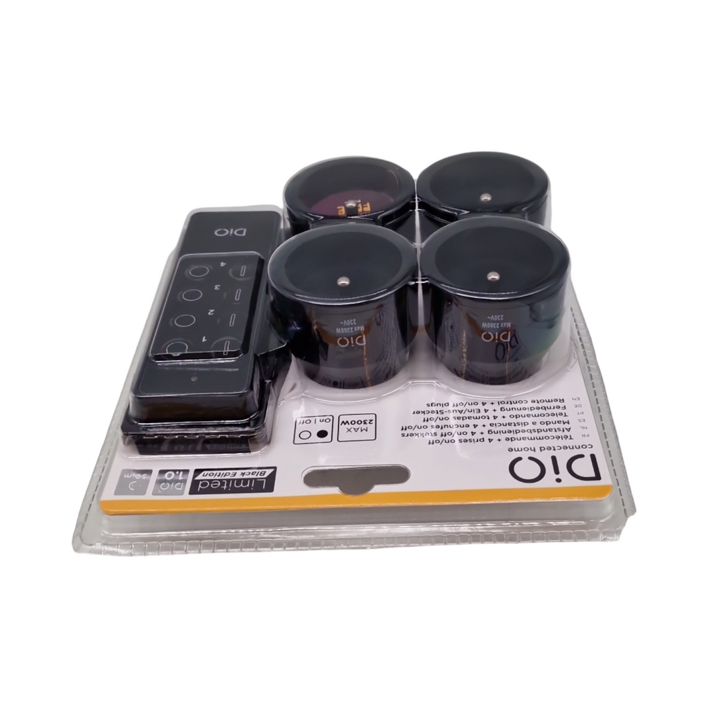 DiO 1.0 Connected Home Set Funksteckdosen Set 8 Stück mit 2 4-Kanal Fernbedienungen