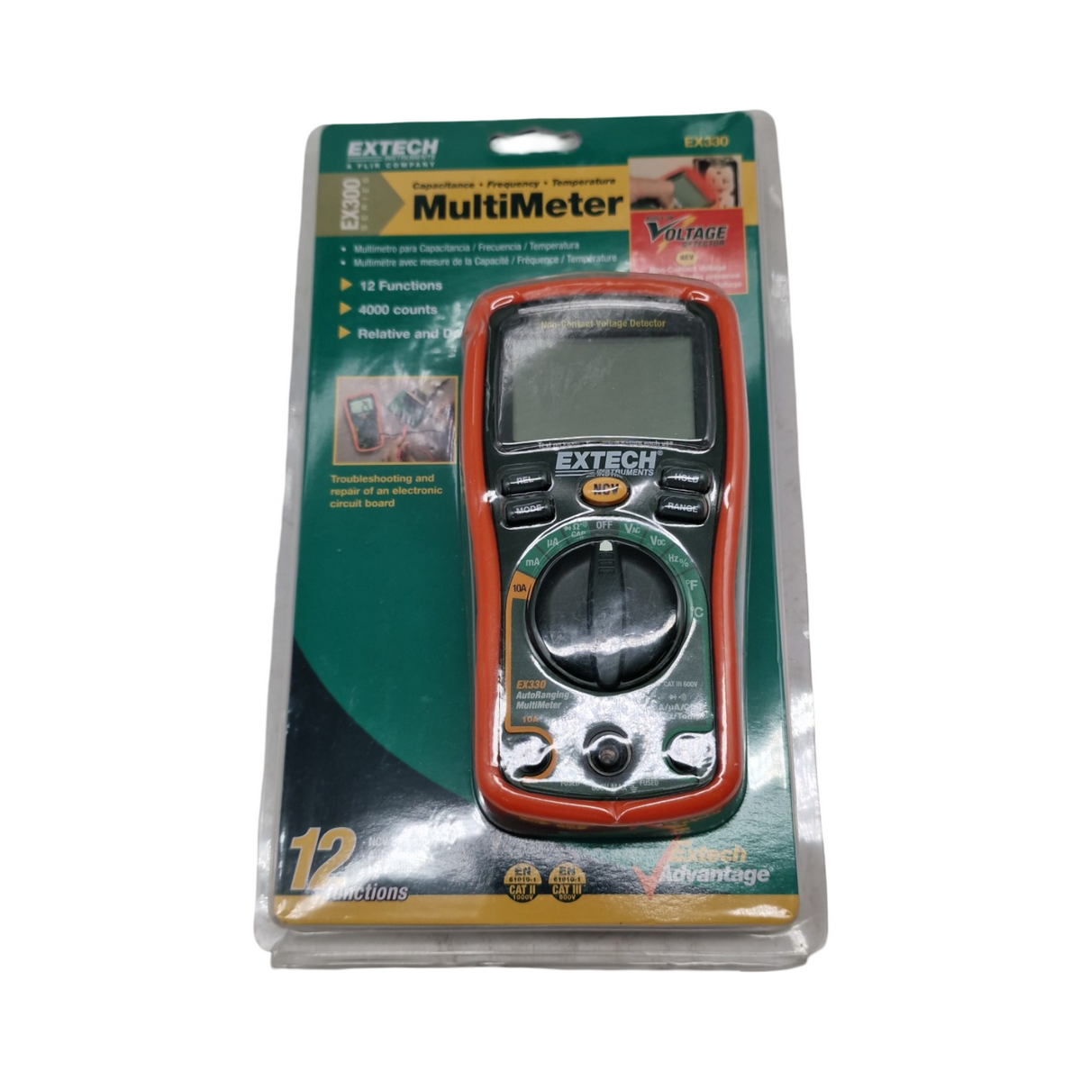 EXTECH EX330 Mini-Multimeter 12 Funktionen berührungsloser Spannungsprüfer