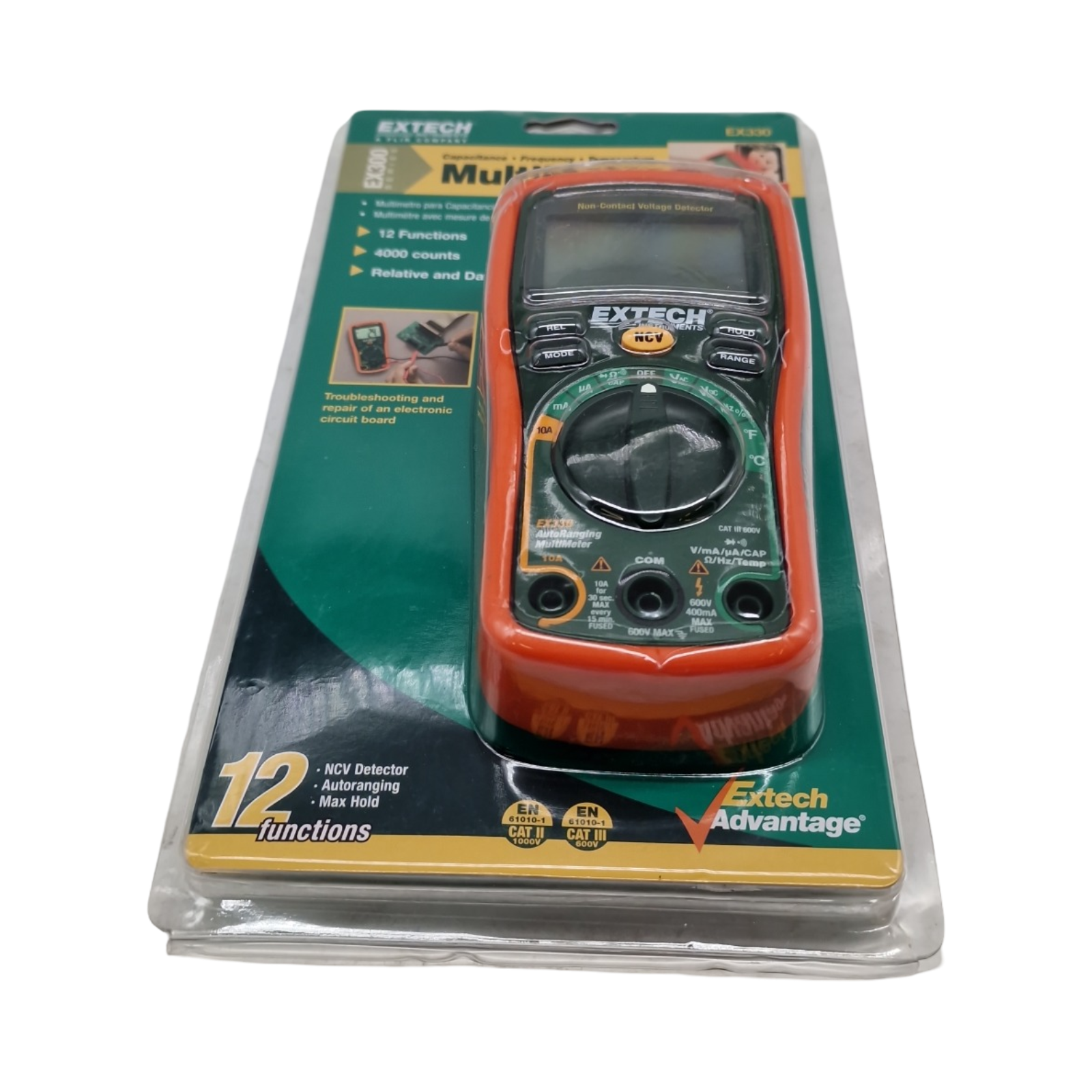 EXTECH EX330 Mini-Multimeter 12 Funktionen berührungsloser Spannungsprüfer