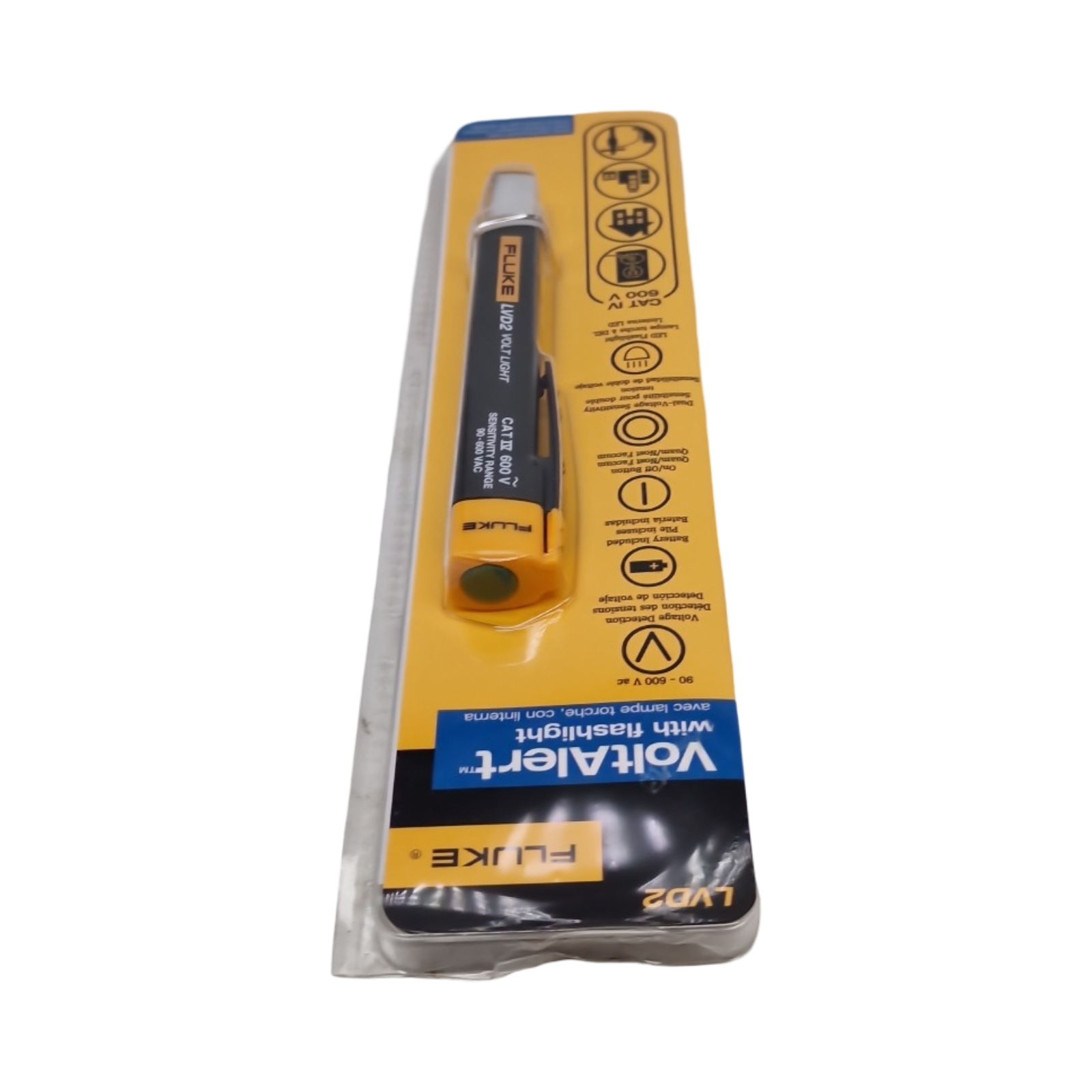 LVD2 non-contact Voltage Tester Elektriker-Schraubendreher 90–600V AC Schwarz Gelb 0–50°C