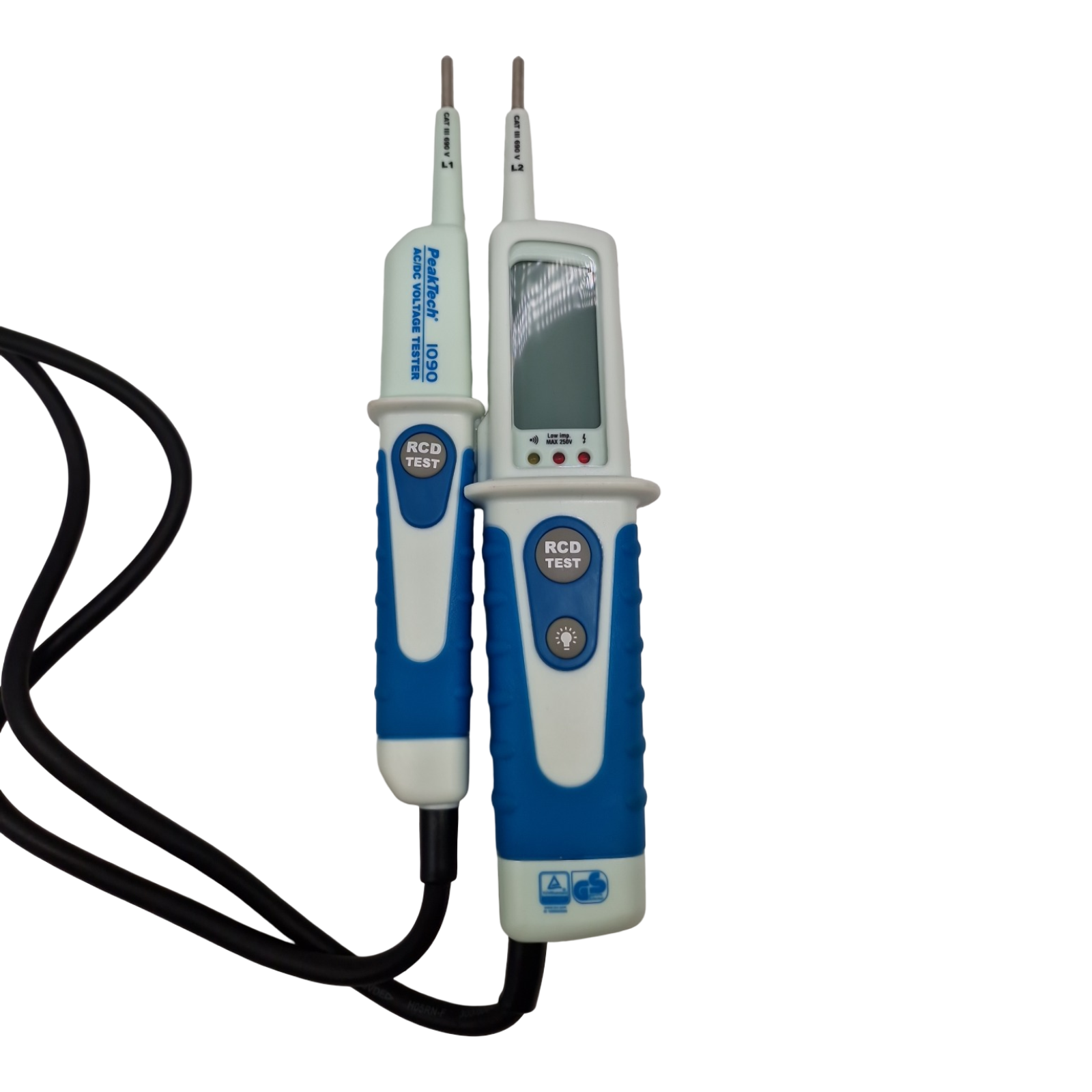 PeakTech P 1090 Spannungsprüfer 2-polig LCD Display IP64