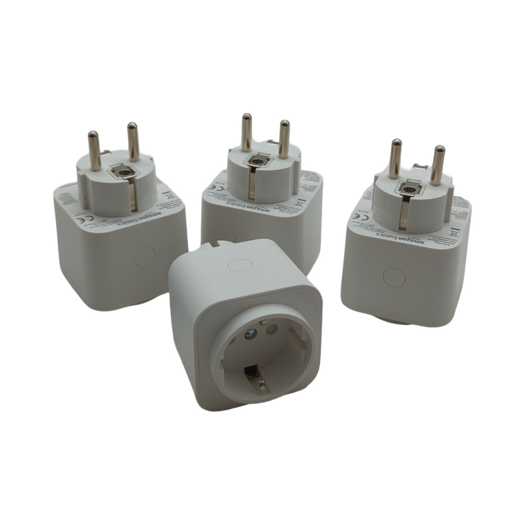 Amazon Basics Smarter Stecker WLAN 2,4GHz Matter-kompatibel Weiß 4er Pack