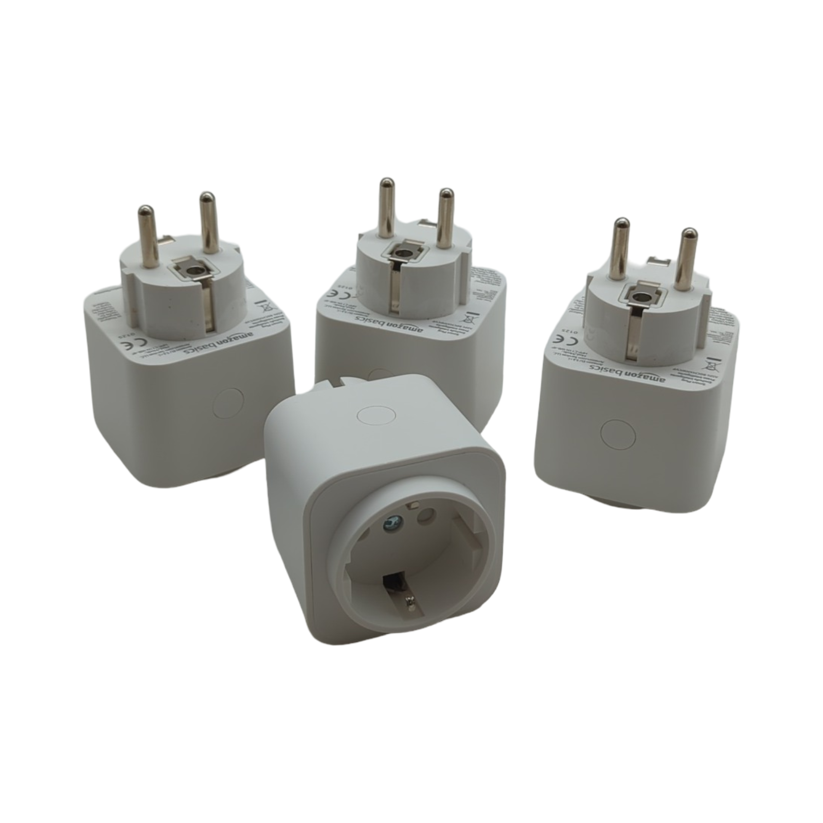 Amazon Basics Smarter Stecker WLAN 2,4GHz Matter-kompatibel Weiß 4er Pack