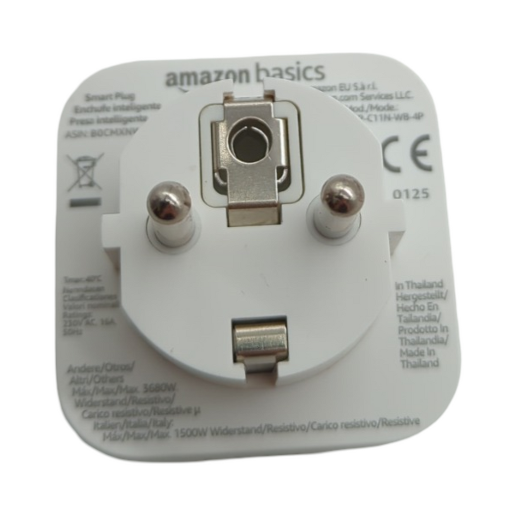 Amazon Basics Smarter Stecker WLAN 2,4GHz Matter-kompatibel Weiß 4er Pack