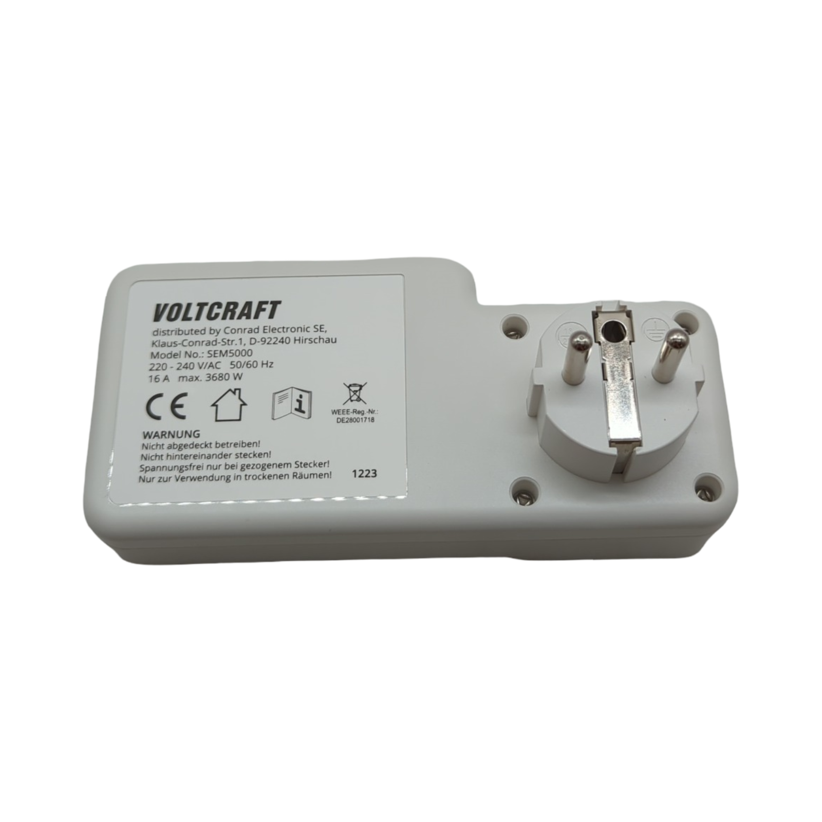 VOLTCRAFT SEM5000 Energiekostenmessgerät Alarmfunktion Stromtarif einstellbar