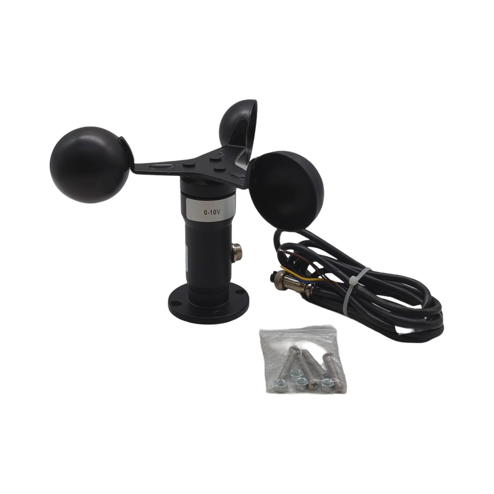 Aluminiumlegierung Windgeschwindigkeitssensor Anemometer Impulssignalausgang Außentemperatur Luftfeuchtigkeit Regenmesser