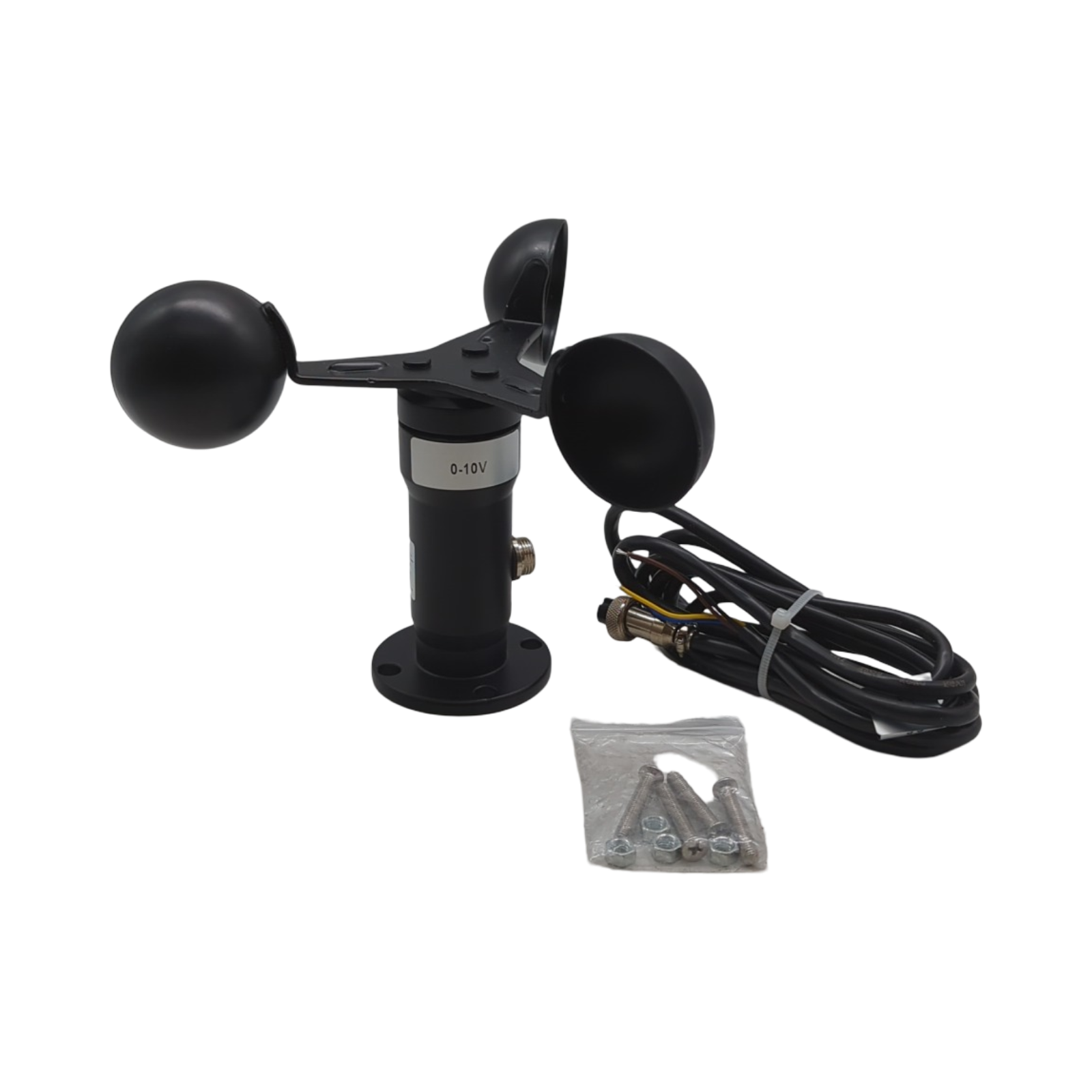 Aluminiumlegierung Windgeschwindigkeitssensor Anemometer Impulssignalausgang Außentemperatur Luftfeuchtigkeit Regenmesser