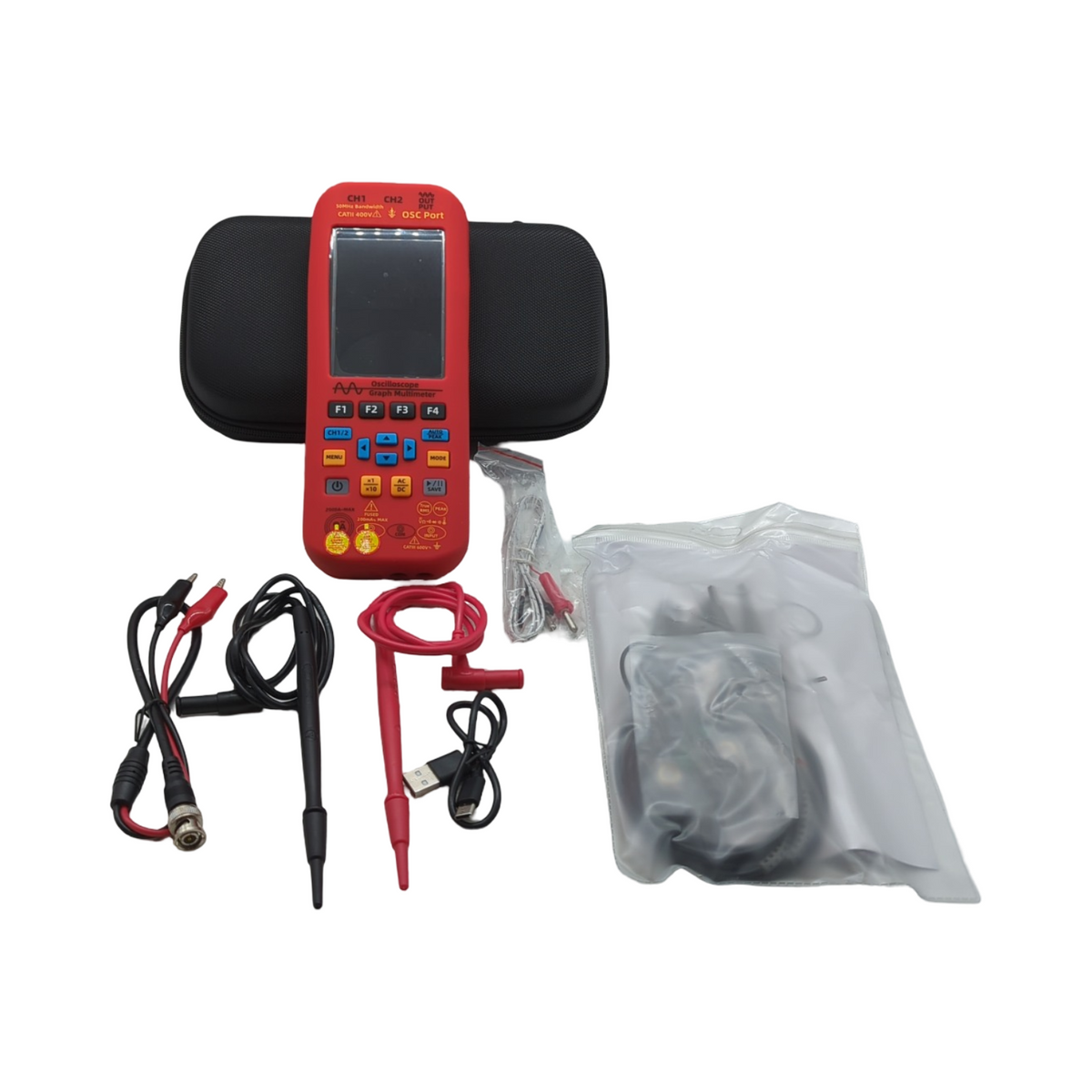 BSIDE O9 Digital Oszilloskop Handheld 2 Kanal 50MHz 250MSa/s Multimeter TRMS 20000 Zähler 3.98 Zoll Farbdisplay 5000mAh