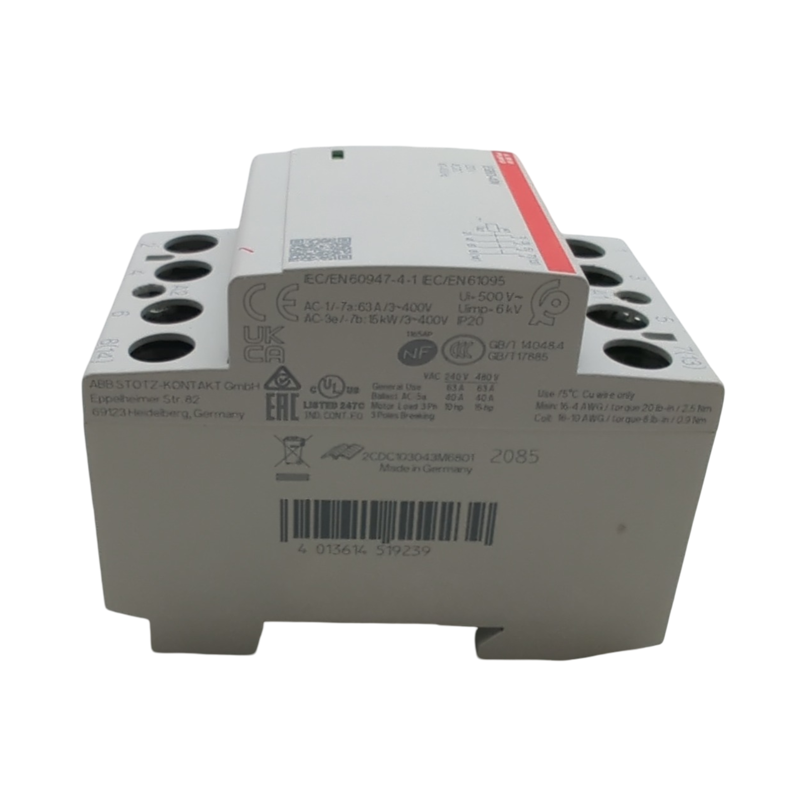 ABB ESB63-40N-06 Installationsschütz 4-polig 63A 230V AC/DC