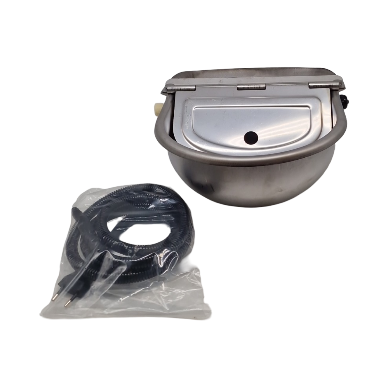 MUALROUS Automatischer Hunde-Wassernapf Edelstahl beheizt Schwimmerventil 2,5L 220V Außenbereich