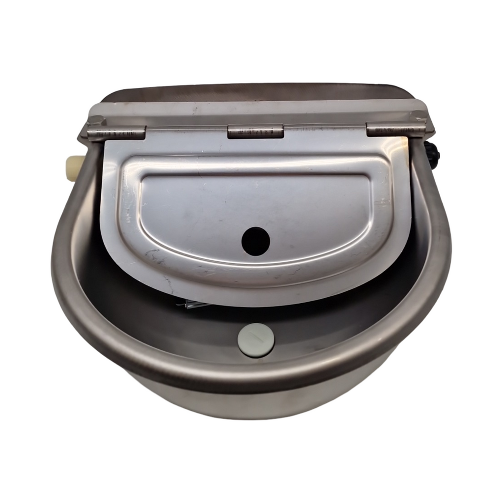 MUALROUS Automatischer Hunde-Wassernapf Edelstahl beheizt Schwimmerventil 2,5L 220V Außenbereich