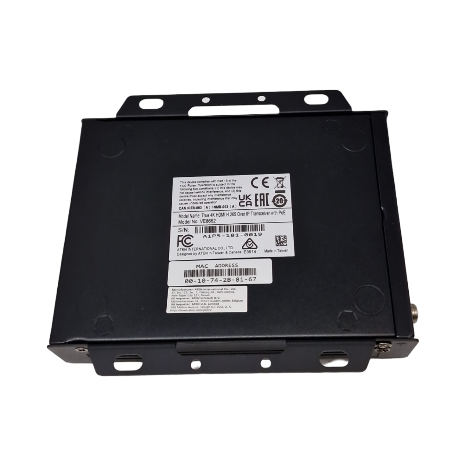 ATEN VE8662 HDMI Over IP Transceiver AV-Sender Empfänger True 4K 3840x2160 75Hz kabelgebunden