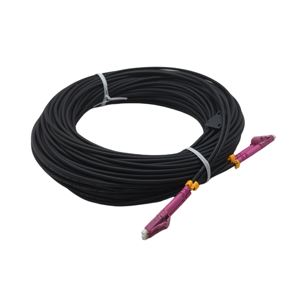 RamboCables OM4 LWL-Kabel gepanzert Duplex LC-LC Multimode LSZH Innen-Außen 30m