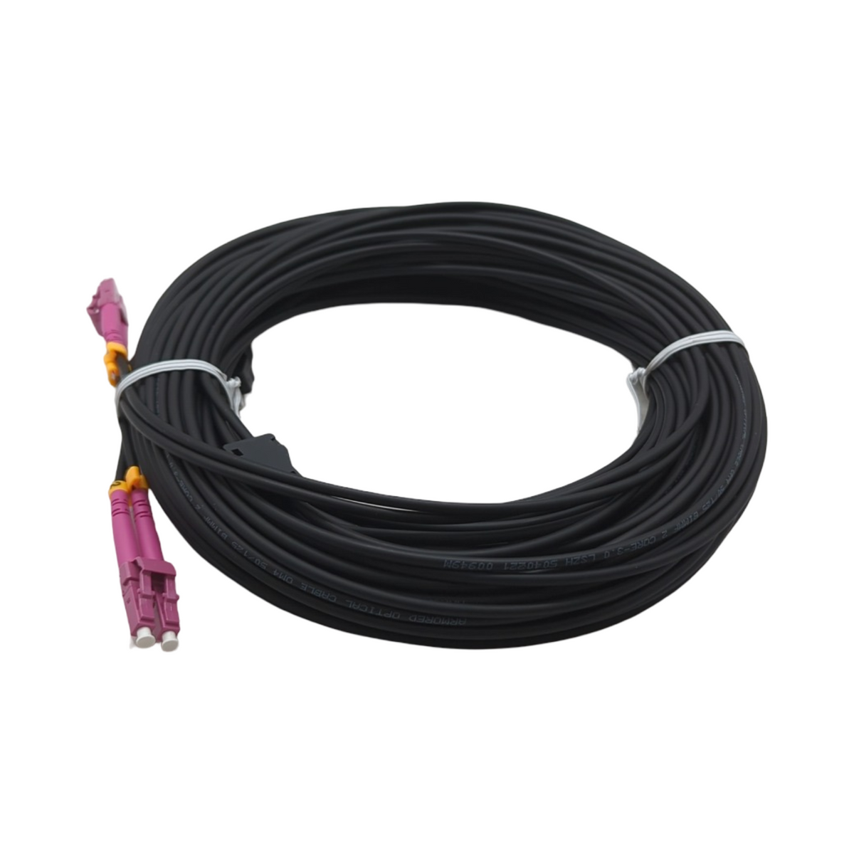 RamboCables OM4 LWL-Kabel gepanzert Duplex LC-LC Multimode LSZH Innen-Außen 30m